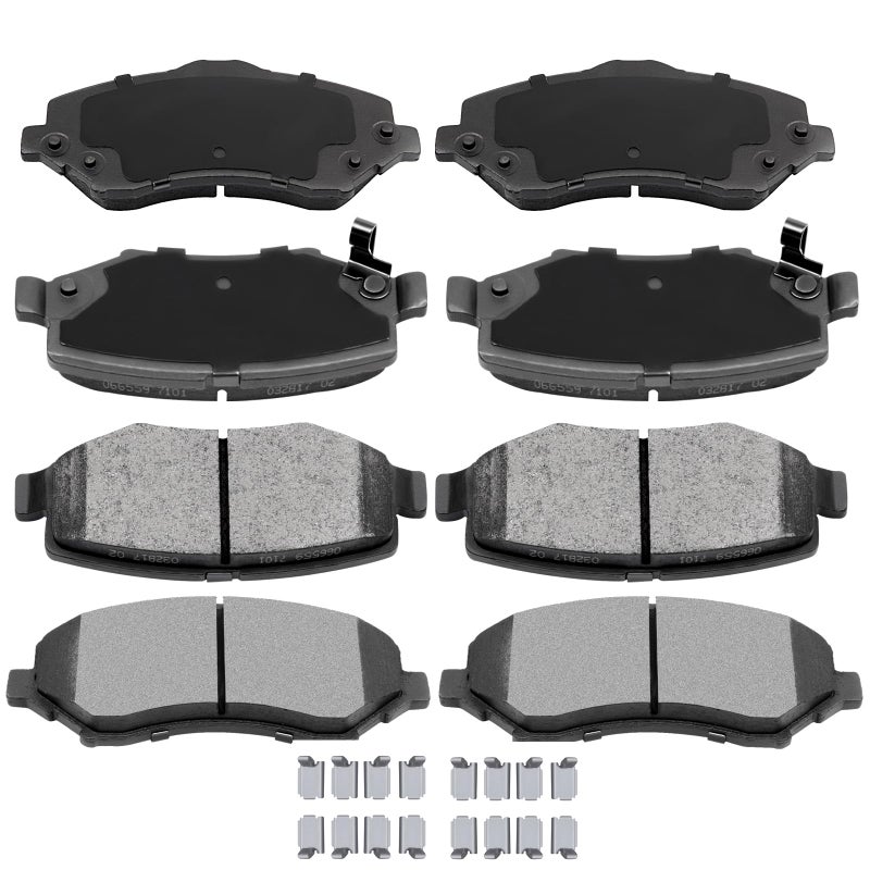 AUTOMUTO D1273 & D1274 8pcs Front Rear Ceramic Pads Brake fit For 2007-2011 For Dodge Nitro, 2008-2012 For Jeep Liberty, 2007-2017 For Jeep Wrangler, 2018 For Jeep Wrangler JK - Image 1